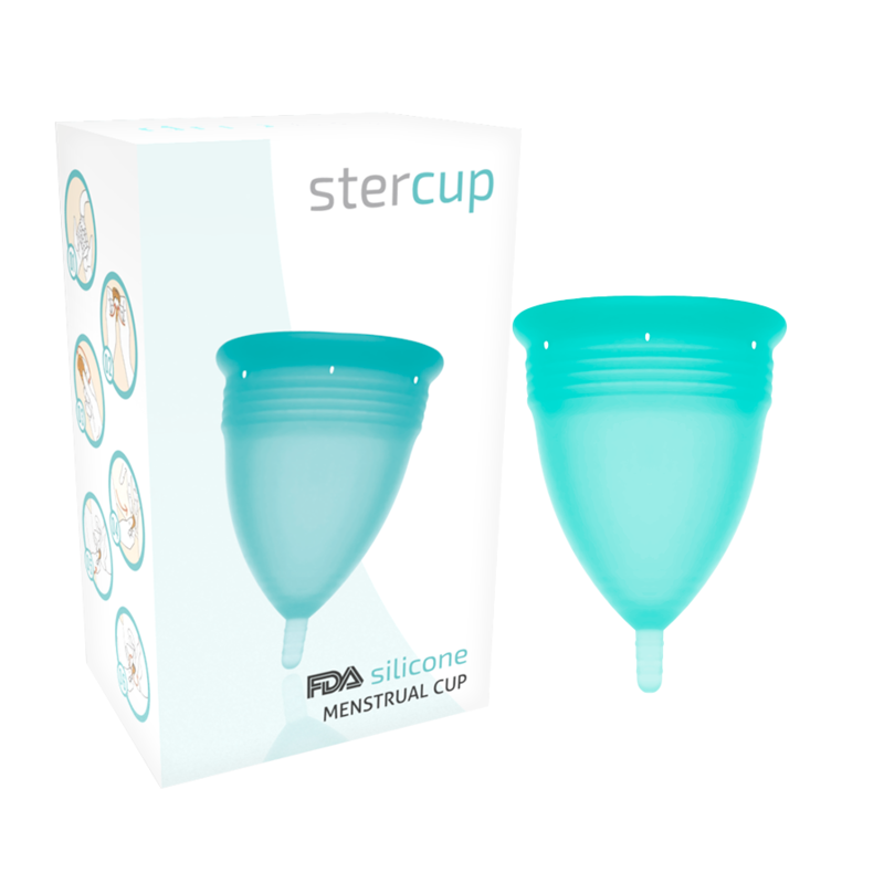 STERCUP - COPPA MESTRUALE FDA IN SILICONE ACQUAMARINA - TAGLIA S