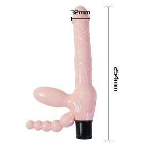 DANCE - TPR CORDLESS HARNESS WITH VIBRATION AND ANAL STIMULATION 25.4 CM