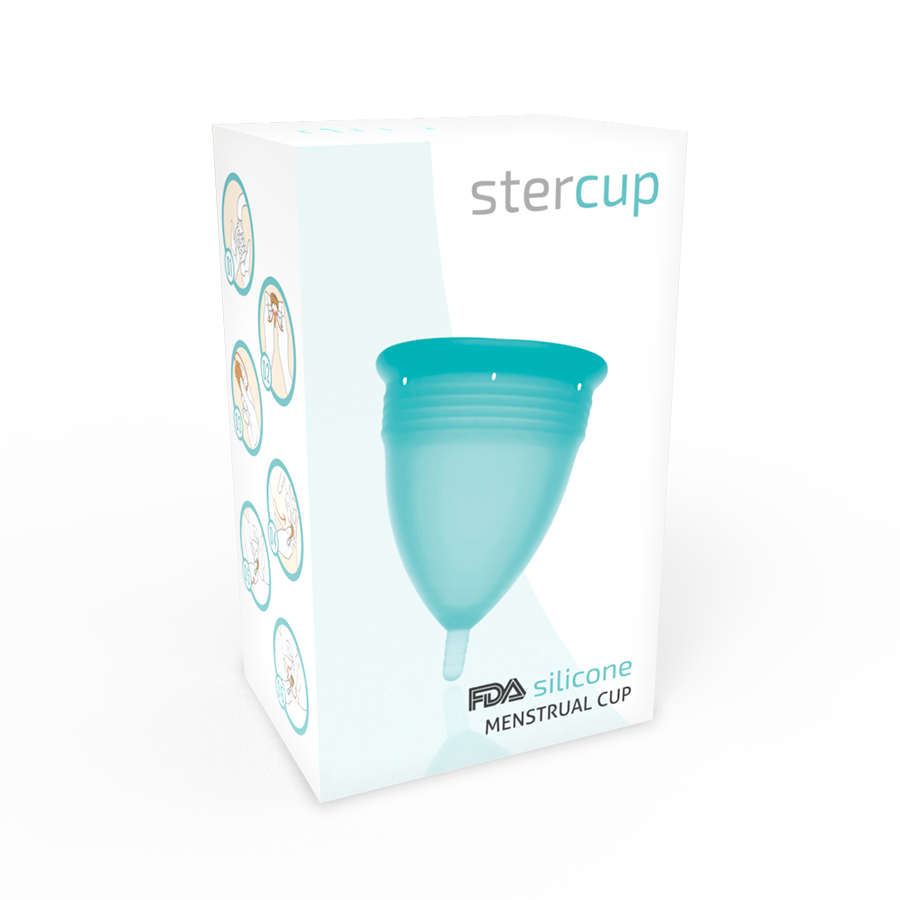 STERCUP - COPPA MESTRUALE FDA IN SILICONE ACQUAMARINA - TAGLIA S
